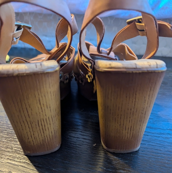 Korks Willow Tan Pink Brown Platform Sandal Size 8 - Picture 3 of 6
